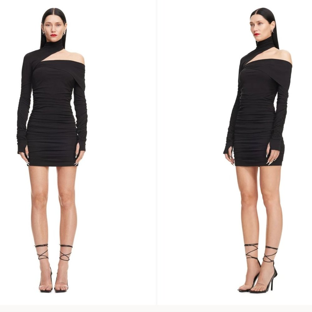 NWT Mugler X H&M Gathered One-shoulder Mini Dress
